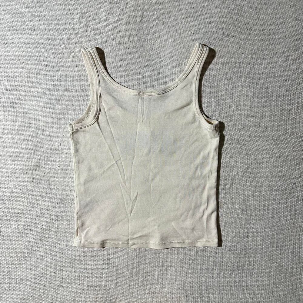 Brandy Melville John Galt Women's XS/S Cream and Navy Hawaii Summer Tank Top - Picture 2 of 5